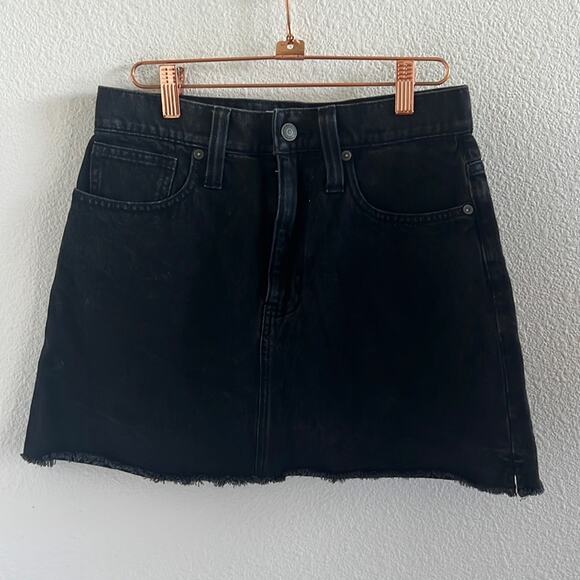 Madewell Dresses & Skirts - Madewell McCarren Raw-Hem Jean Skirt in Washed Black 26